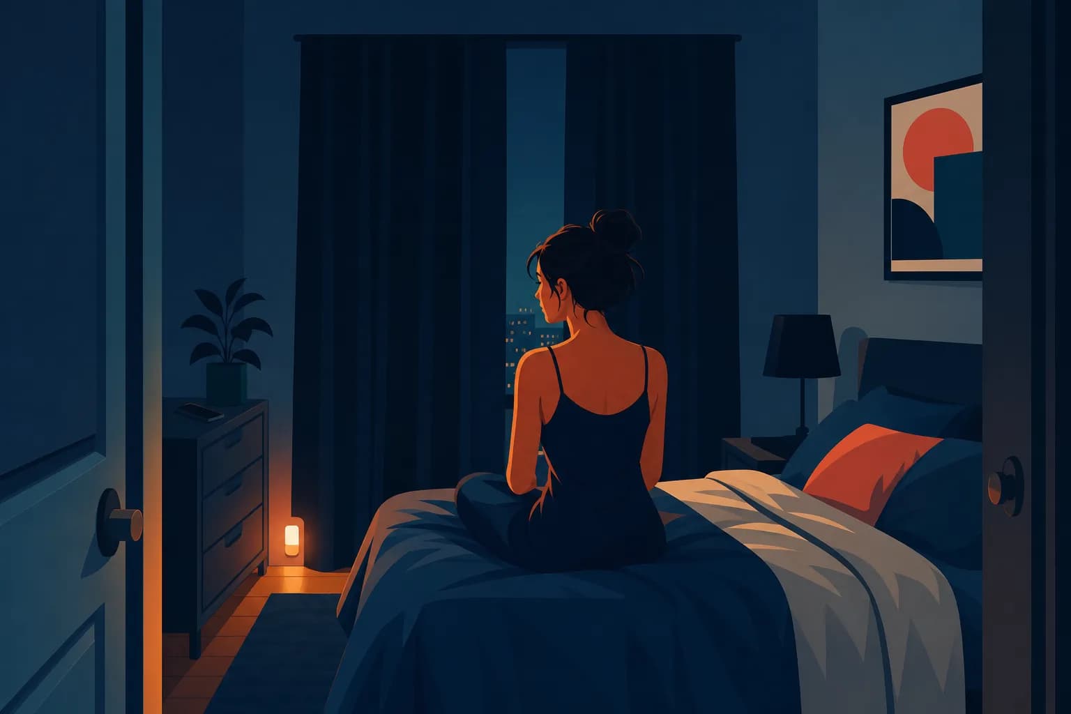 A dark bedroom as a condition for peaceful sleep and support of circadian rhythms connected to heart function